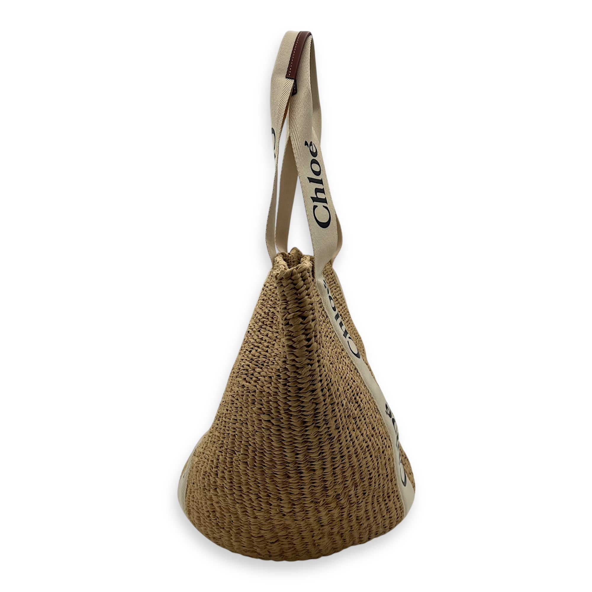 Chloé Woody Basket Brown Tote Bag in Raffia_4
