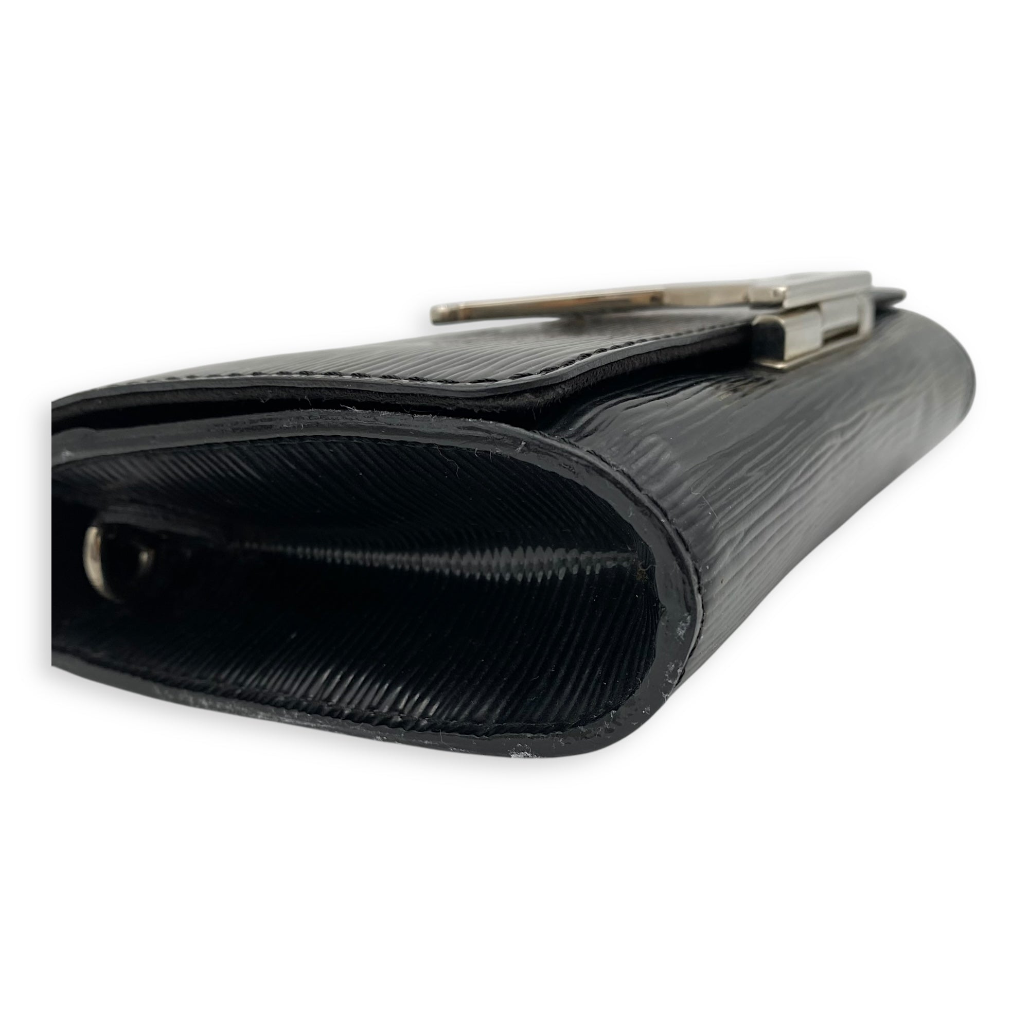Louis Vuitton Louise Wallet On Chain Small Black in Epi Leather, Silver hardware_8