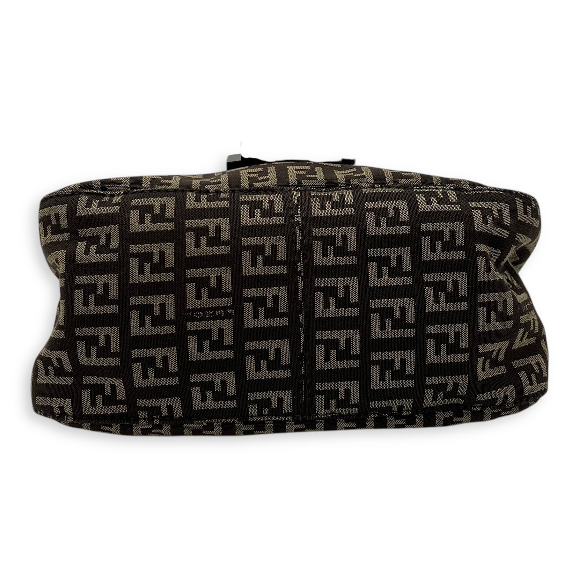 Fendi Zucca Shoulder Bag Brown in Jacquard, Silver hardware_5
