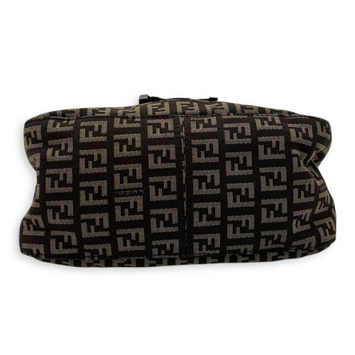Fendi Zucca Shoulder Bag Brown in Jacquard, Silver hardware_5