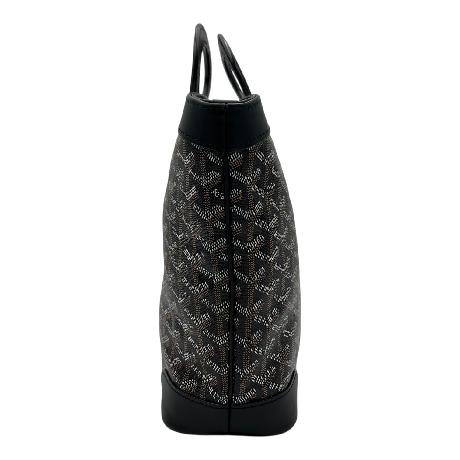 Goyard Beluga Top Handle Bag Black in Coated Canvas, Silver hardware_4