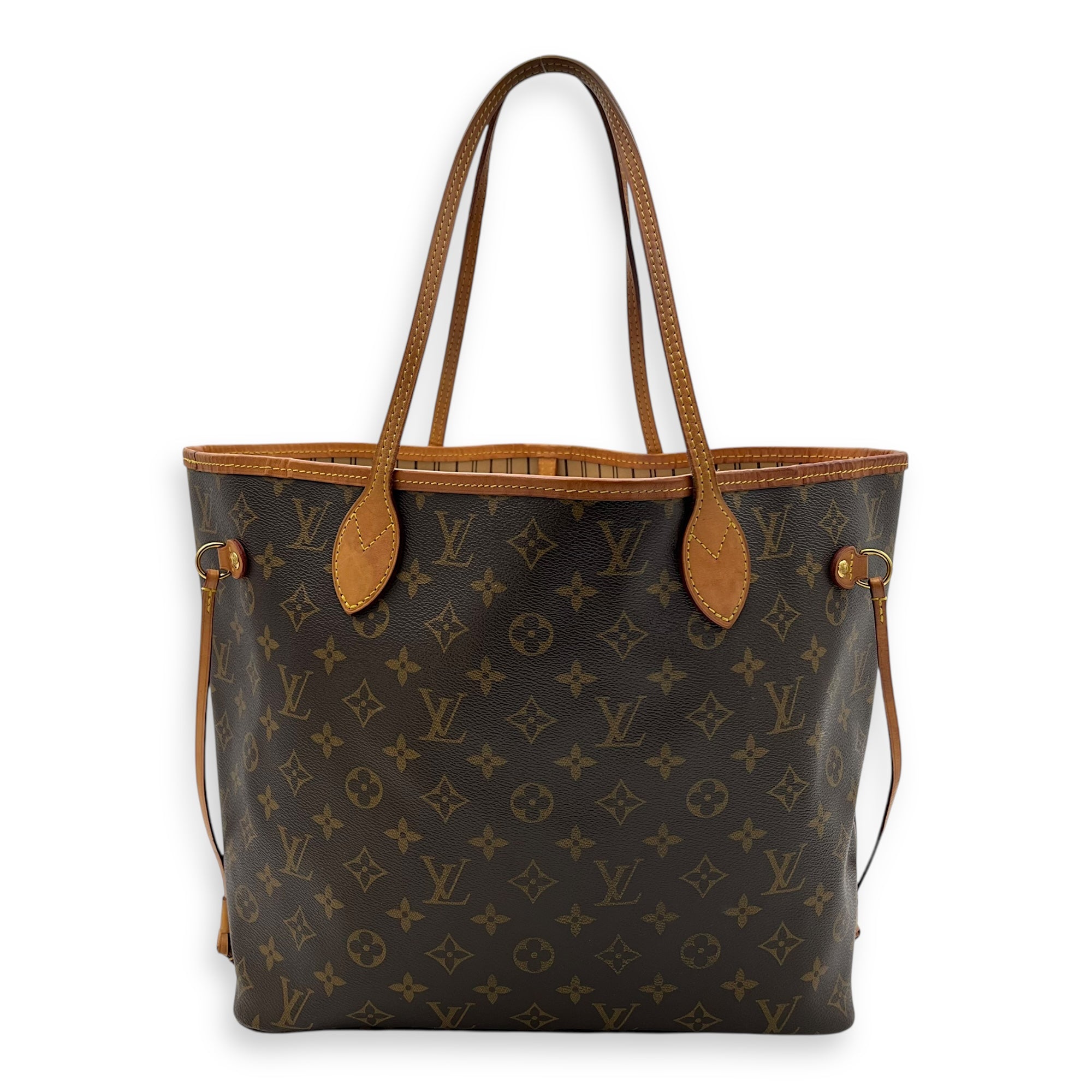 Louis Vuitton Neverfull Tote Bag MM Brown in Monogram Coated Canvas, Gold hardware_2