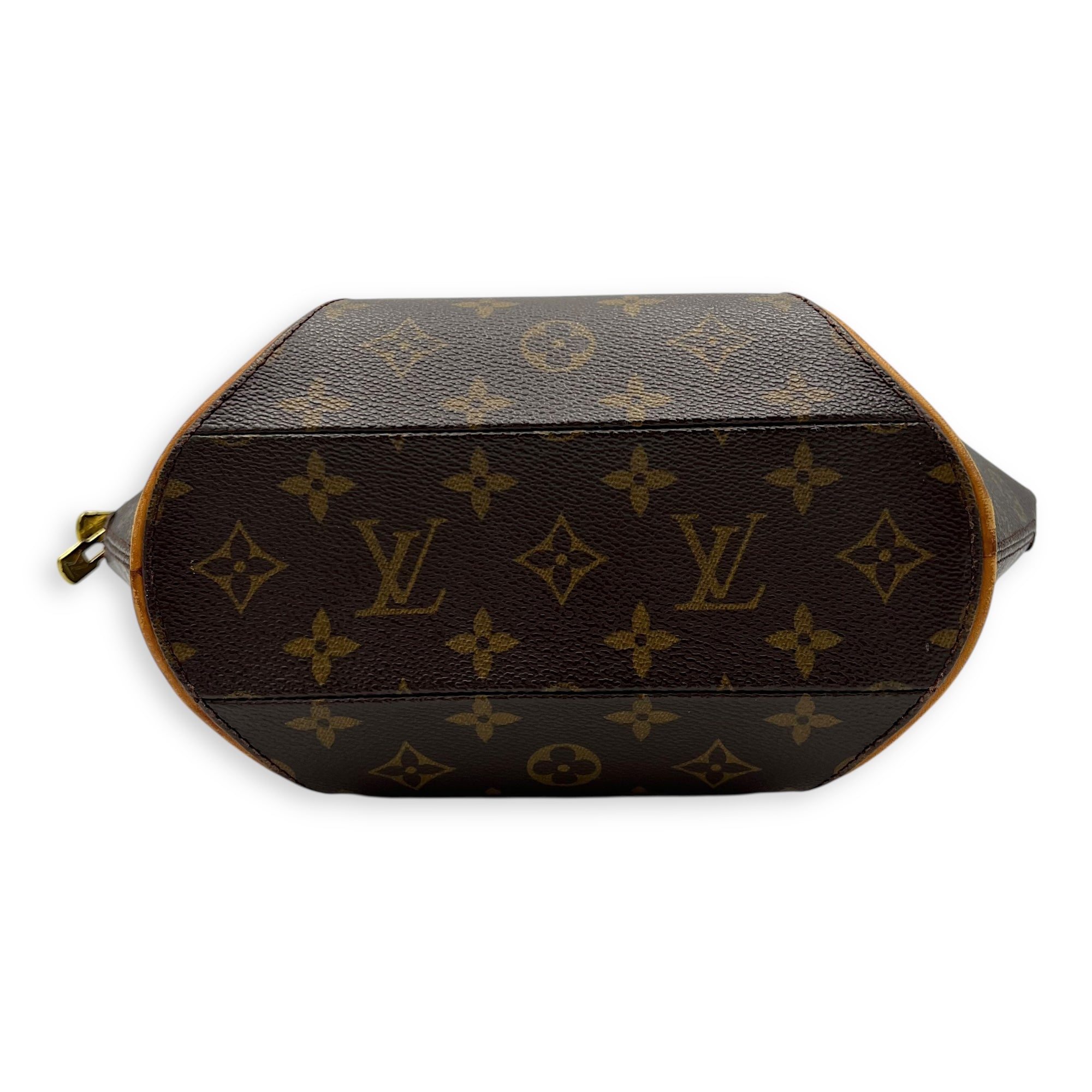 Louis Vuitton Ellipse Top Handle Bag Brown in Monogram Coated Canvas, Gold hardware_5