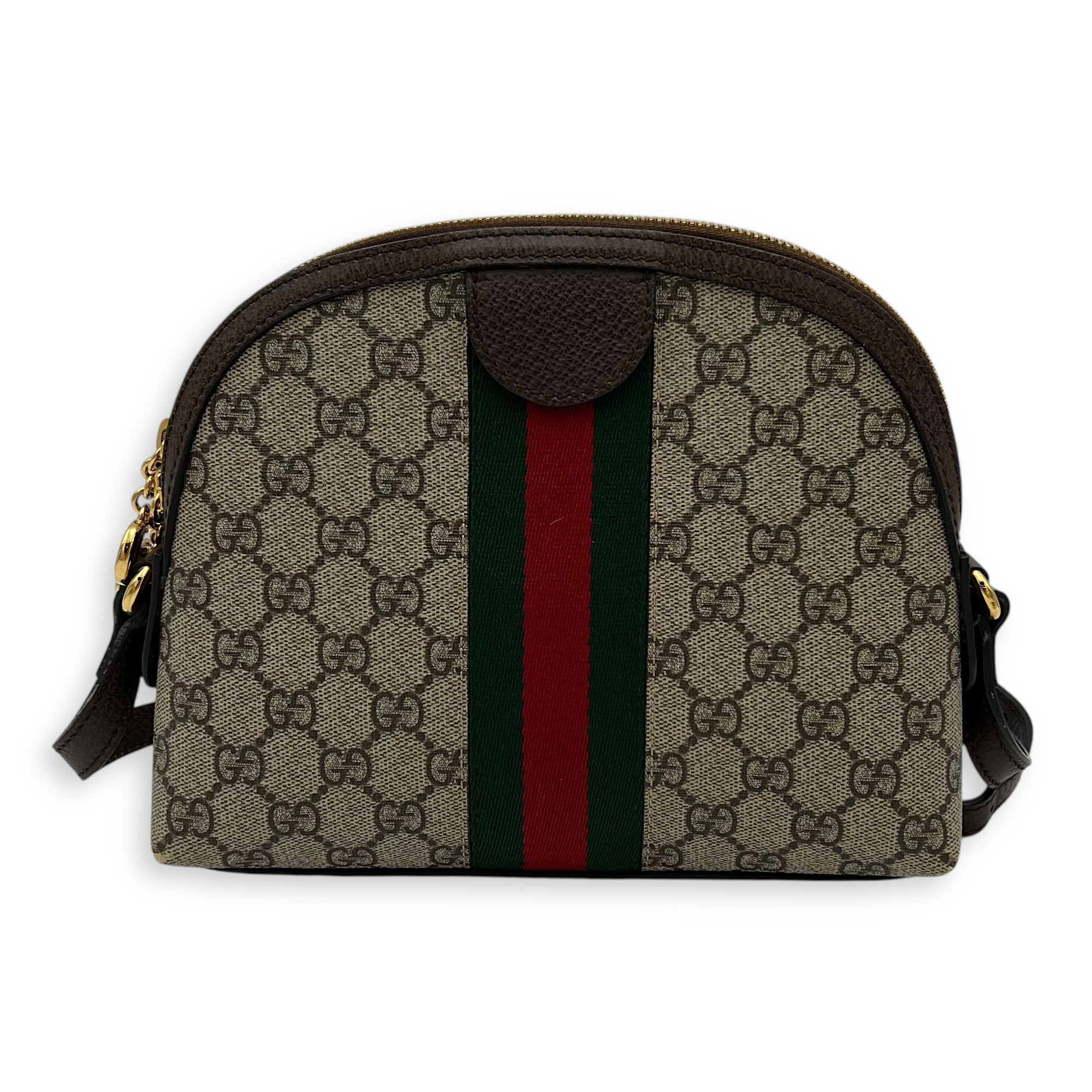 Gucci Ophidia Crossbody Bag Brown in Coated Canvas, Gold hardware_2