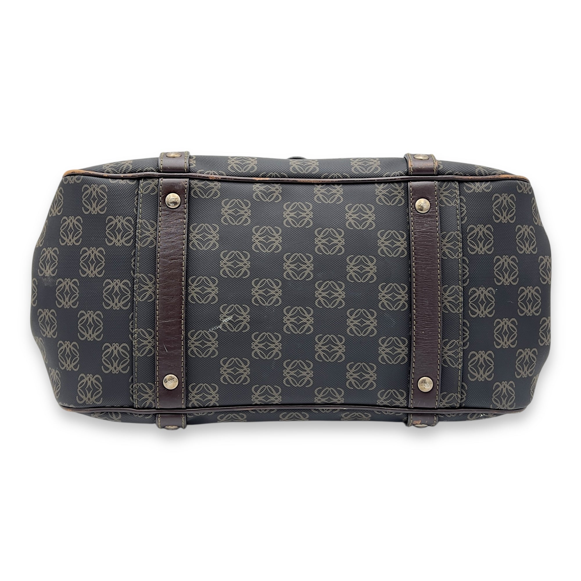 Loewe Anagram Brown Tote Bag in Coated Canvas, Gold hardware_5