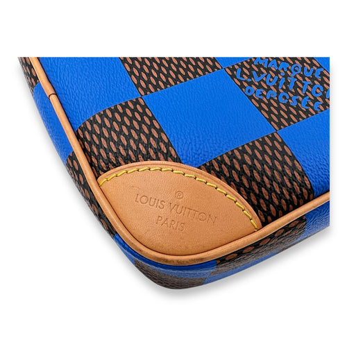 Louis Vuitton Chess Messenger Blue Crossbody Bag in Coated Canvas, Gold hardware_6