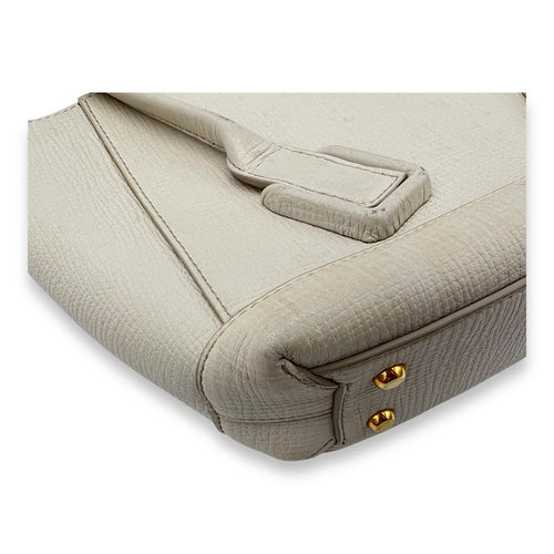 Bottega Veneta Arco White Top Handle Bag in Calfskin, Gold hardware_8