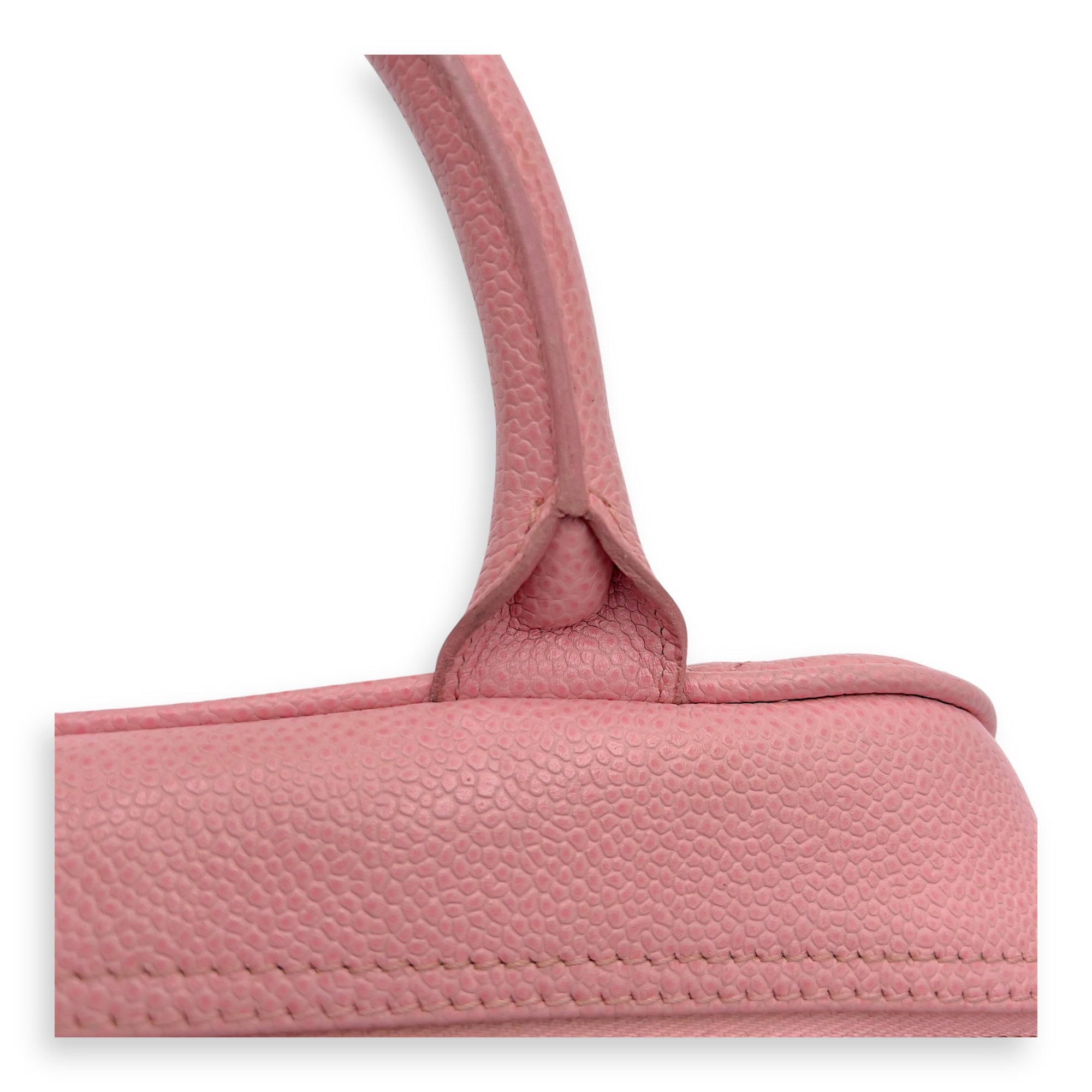 Chanel Bowling Pink Top Handle Bag in Caviar Leather, Gold hardware_14