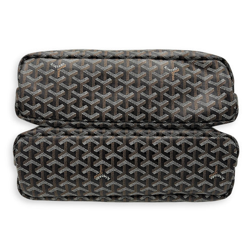 Goyard Isabelle Tote Bag Black in Coated Canvas, Silver hardware_5