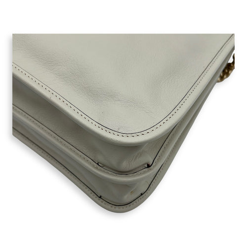Gucci Horsebit 1955 Top Handle Bag White in Calfskin, Gold hardware_10