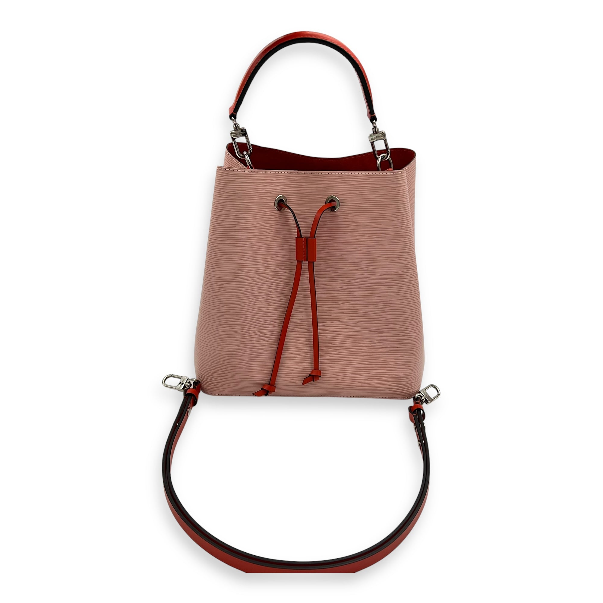 Louis Vuitton NeoNoe Bucket Bag Pink in Epi Leather, Silver hardware_16