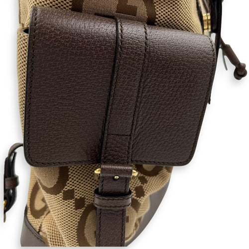 Gucci GG Backpack Brown in Canvas, Gold hardware_16