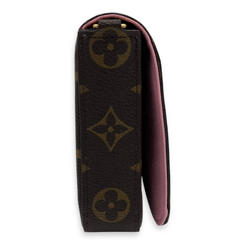 Louis Vuitton Vivienne Christmas Felicie Brown Wallet On Chain in Monogram Coated Canvas, Gold hardware_3