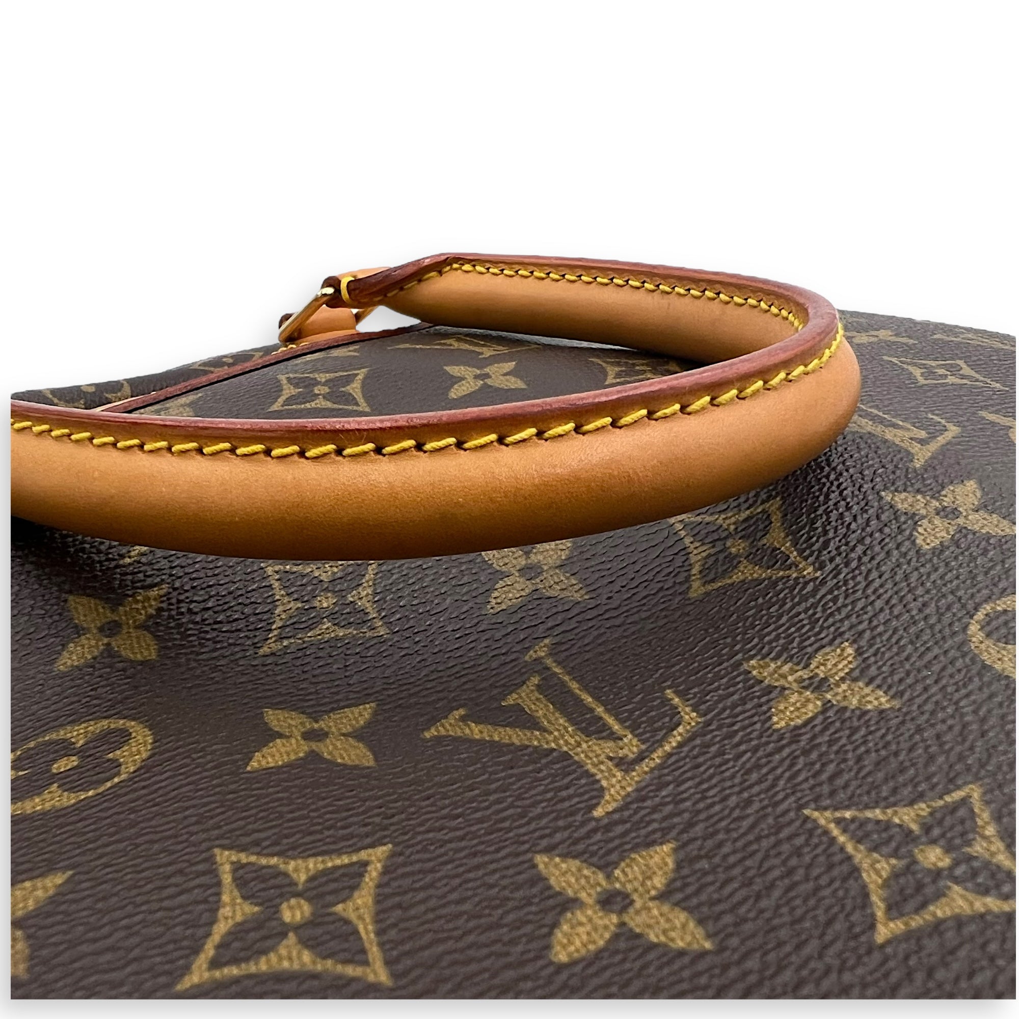 Louis Vuitton Trouville Top Handle Bag Brown in Monogram Coated Canvas, Gold hardware_15