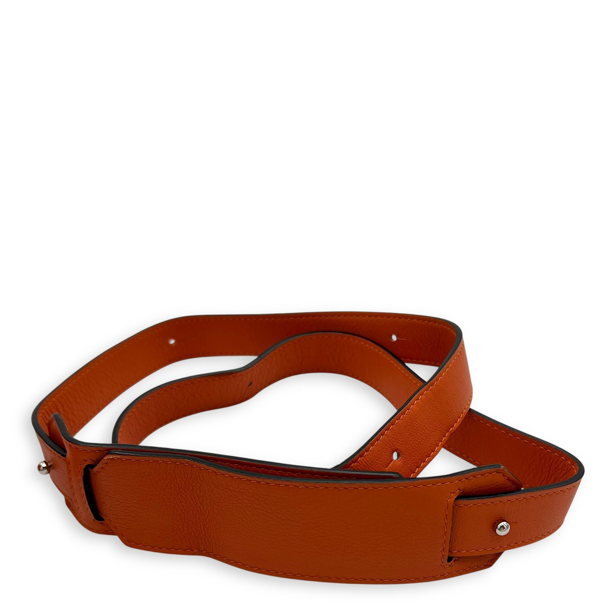 Loewe Puzzle Medium Orange Crossbody Bag in Calfskin, Silver hardware_16