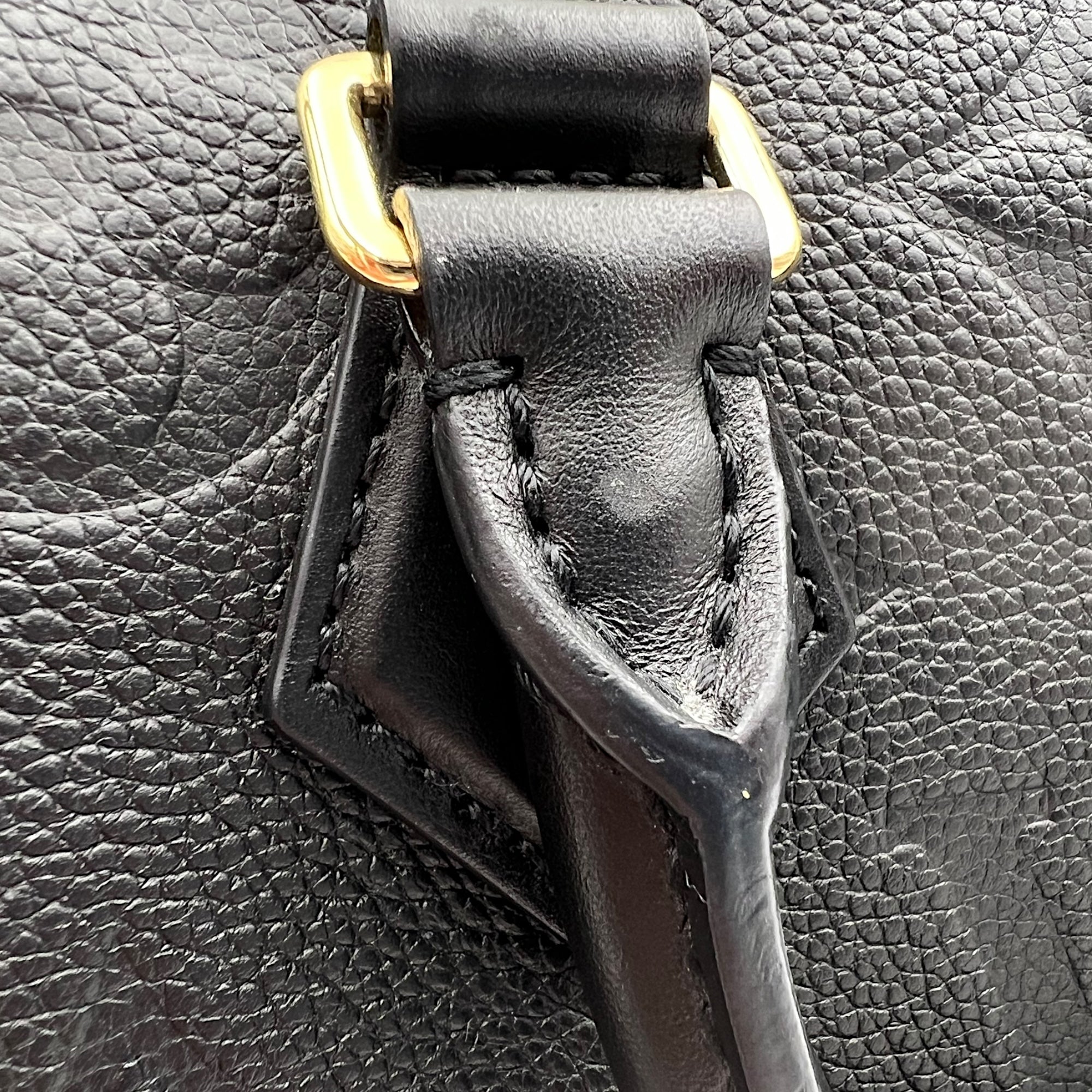 Louis Vuitton Speedy Bandouliere Top Handle Bag 20 Black in Empreinte Leather, Gold hardware_14