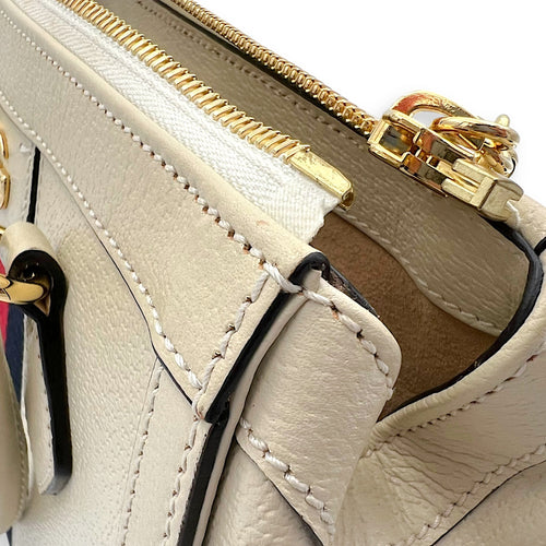 Gucci Ophidia Top Handle Bag White in Calfskin, Gold hardware_16