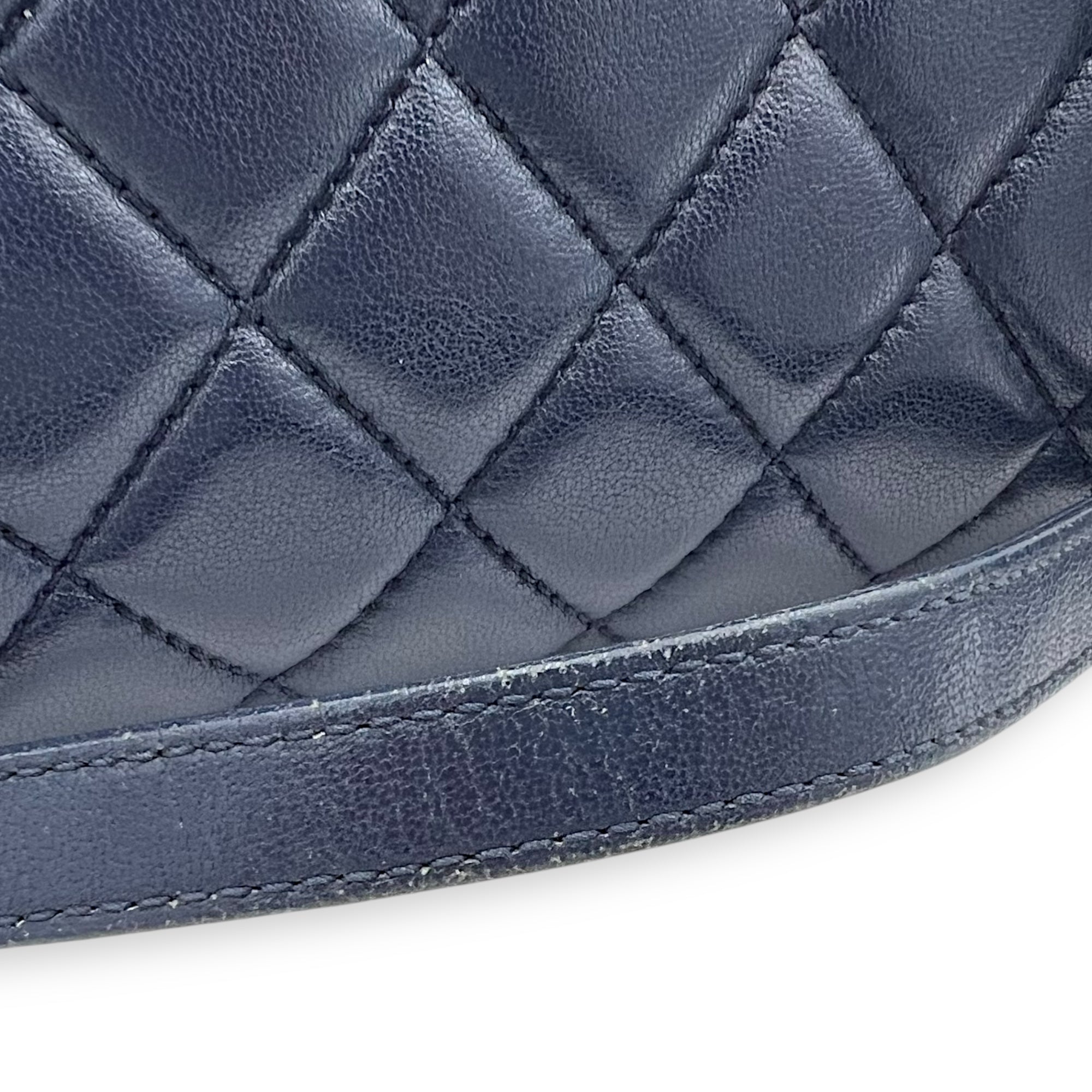 Chanel CC Shoulder Bag Blue in Calfskin, Gold hardware_16