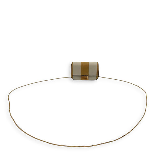 Fendi Baguette Nano Brown Crossbody Bag in Suede Leather, Gold hardware_16