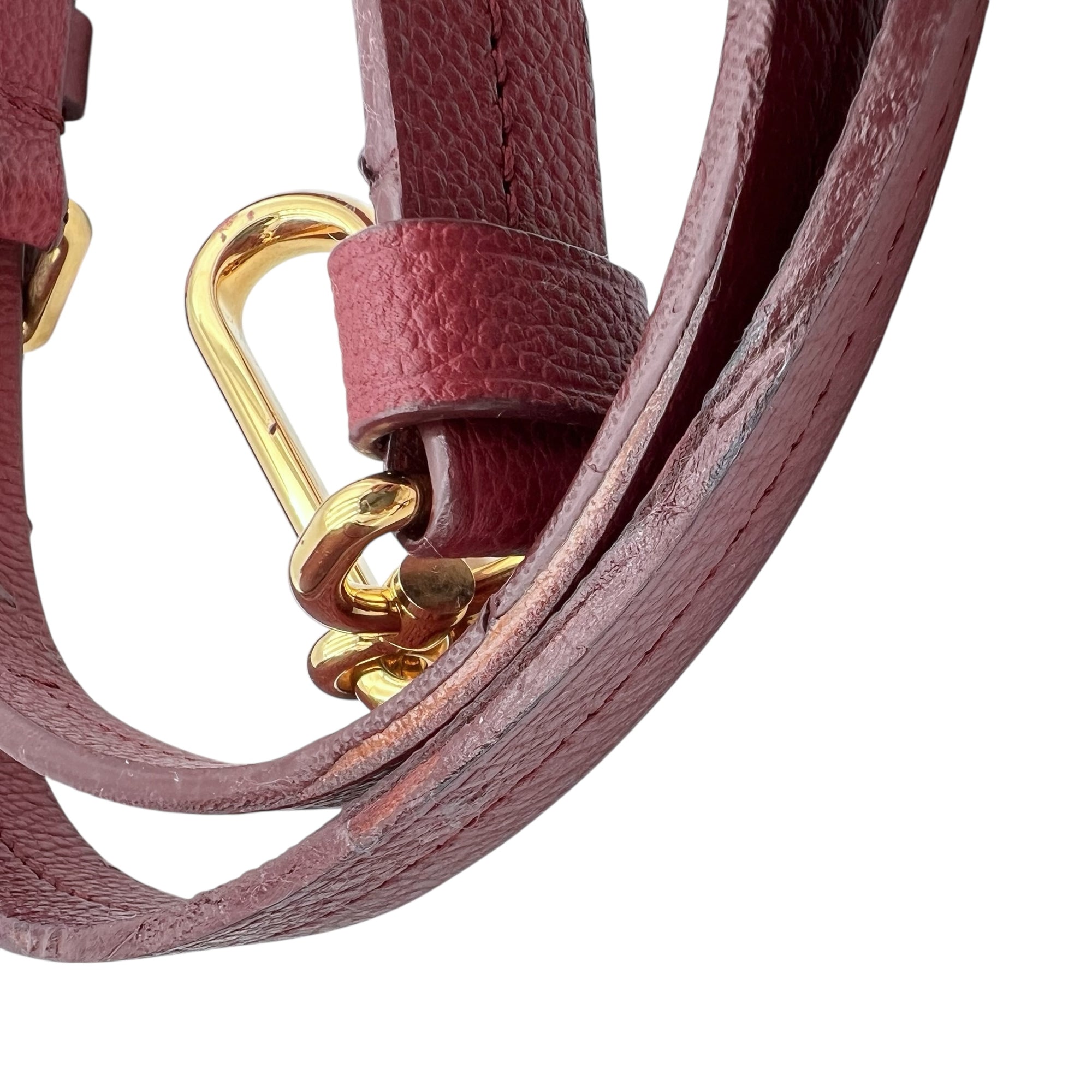 Louis Vuitton Speedy Bandouliere Top Handle Bag Red in Monogram Empreinte Leather, Gold hardware_16