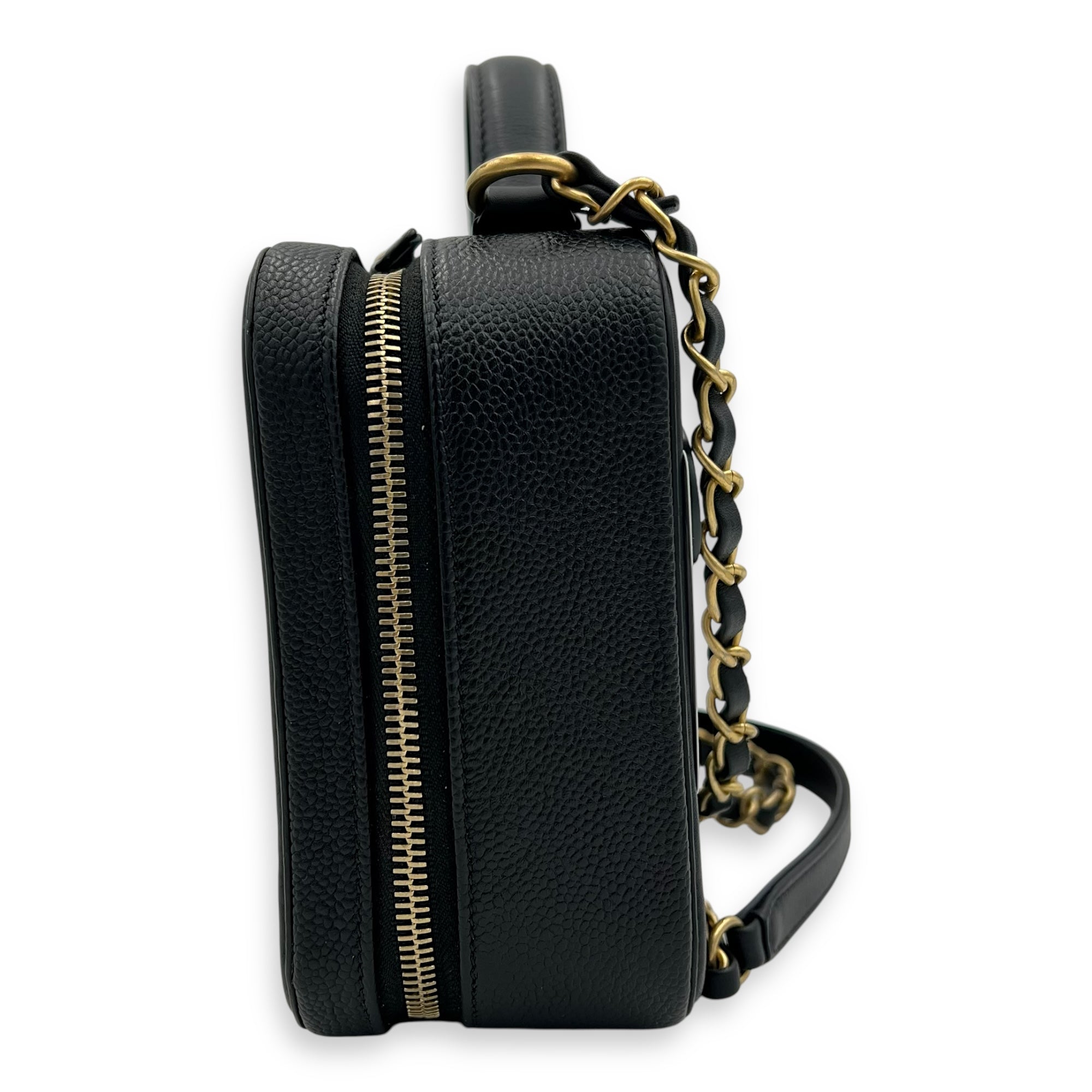 Chanel Filigree Top Handle Bag Medium Beige in Caviar Leather, Gold hardware_3