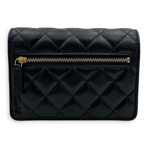 Chanel CC Curb Thick Chain Wallet On Chain Black in Lambskin, Gold hardware_2
