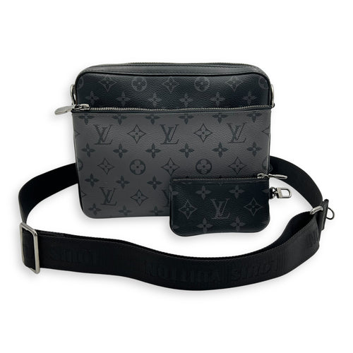 Louis Vuitton Trio Messenger Grey in Monogram Coated Canvas, Silver hardware_17