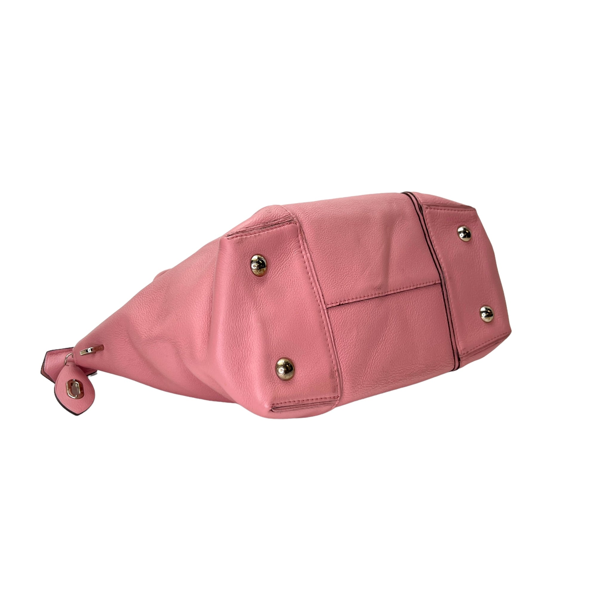 Soft Lockit PM Pink Top Handle Bag in Calfskin, Silver hardware