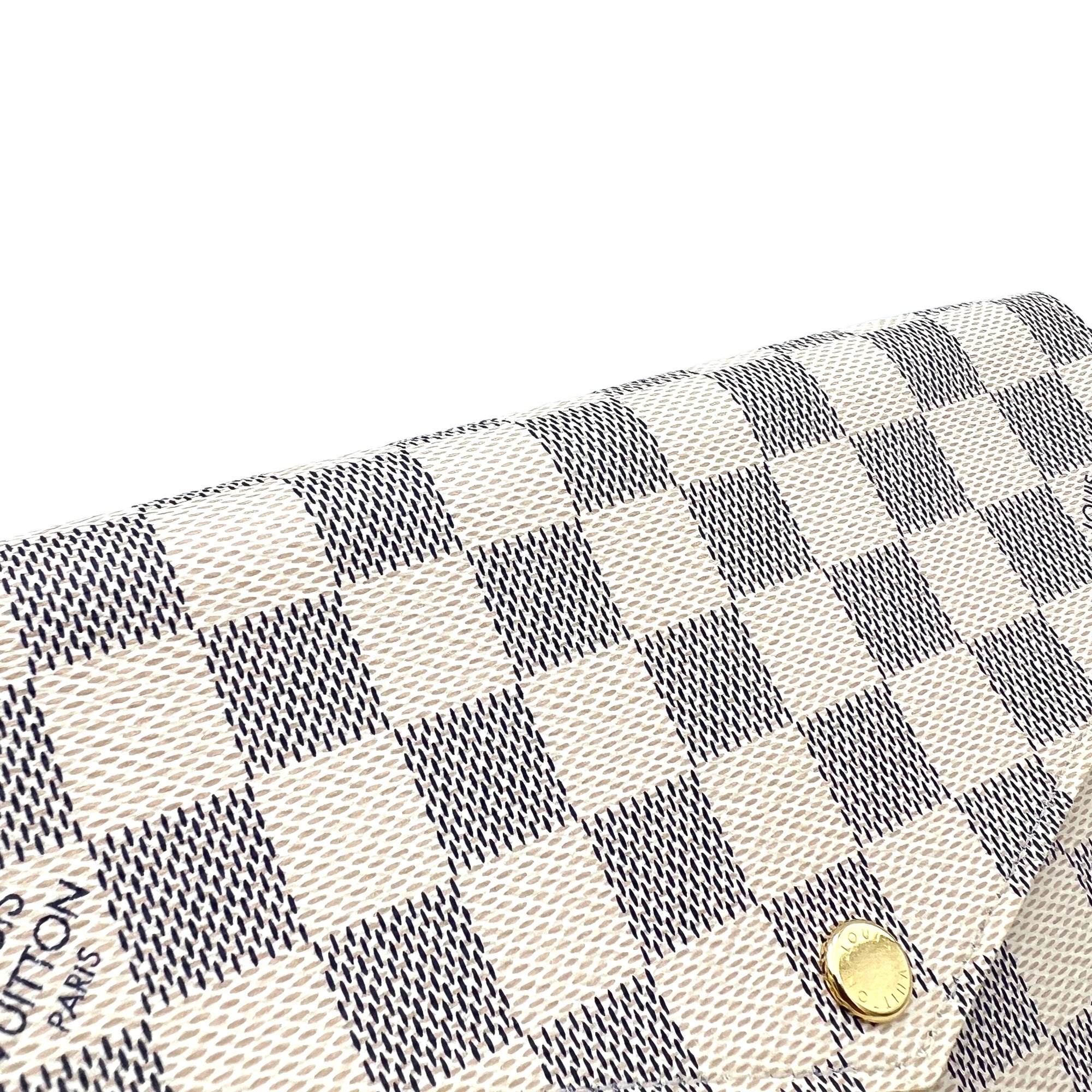 Felicie Damier Azur Crossbody Bag in Coated Canvas, Gold hardware