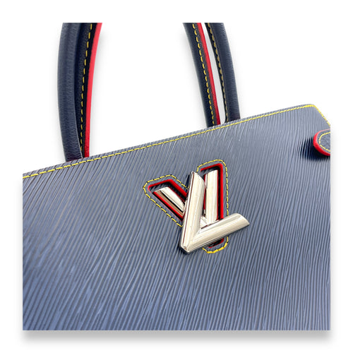 Twist Top Handle Bag Blue in Epi Leather, Silver hardware