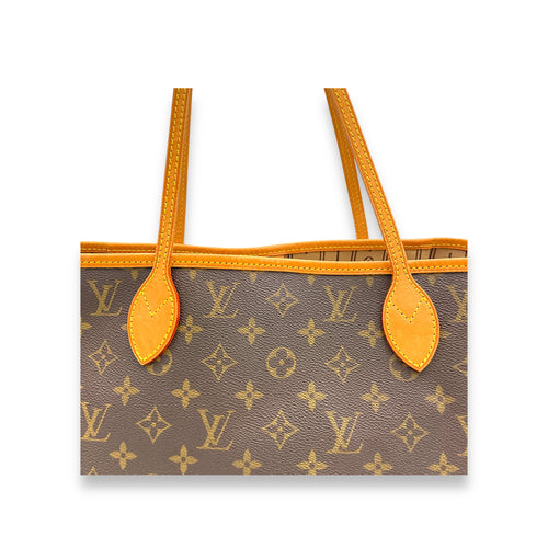 Neverfull MM Brown Tote Bag in Monogram Coated Canvas, Gold hardware