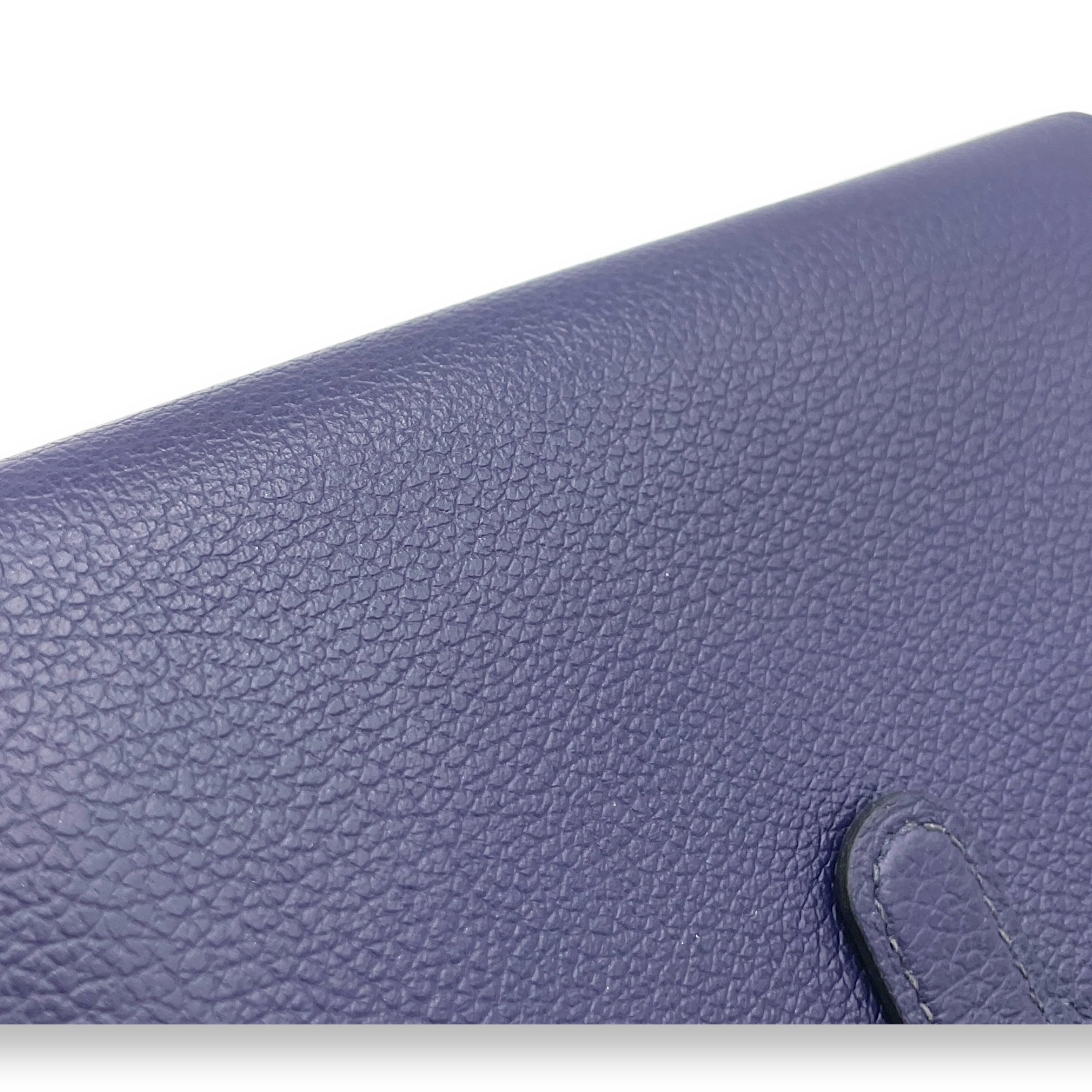 Dogon Compact Bleu Encre in Calfskin, Palladium hardware