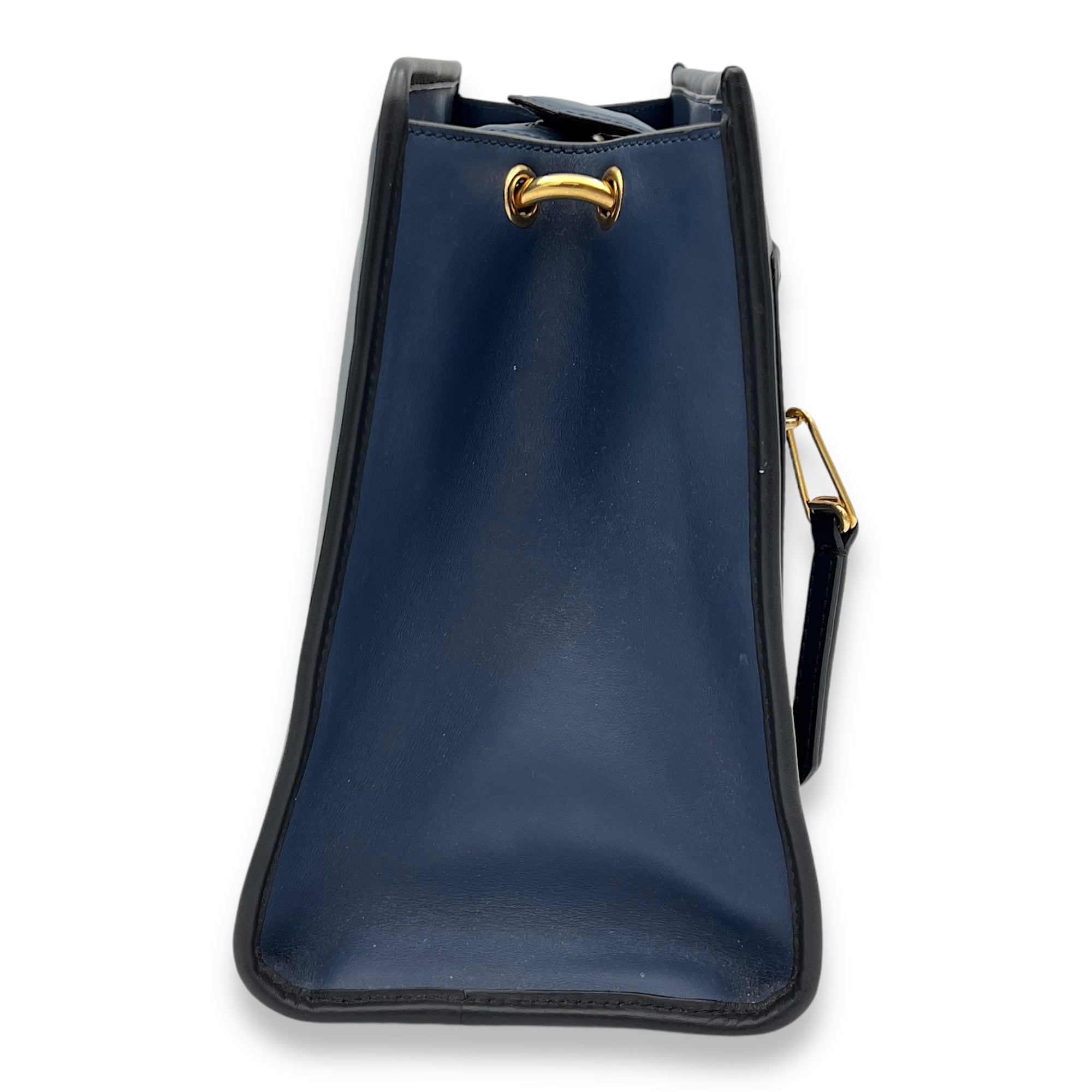 Runaway Top Handle Bag Blue in Calfskin, Gold hardware