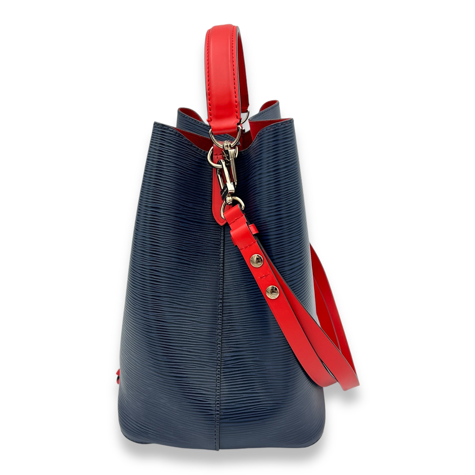 NeoNoe Bucket Bag Blue in Epi Leather, Silver hardware