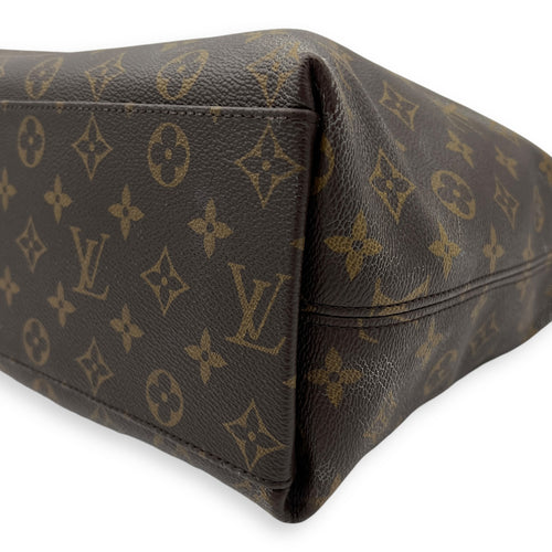 Tuileries Besace Brown Top Handle Bag in Monogram Coated Canvas, Gold hardware