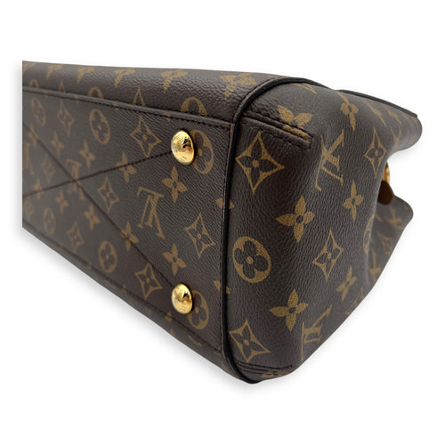 Montaigne Top Handle Bag Brown in Monogram Coated Canvas, Gold hardware