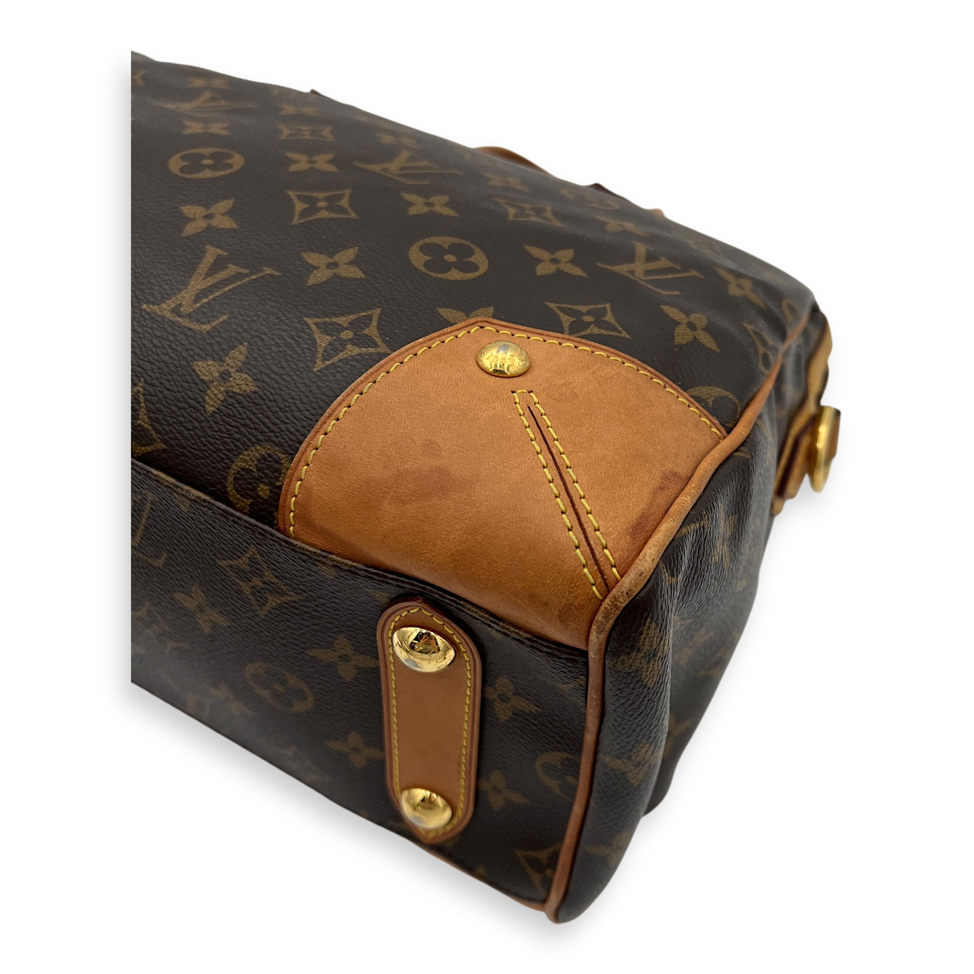 Retiro Top Handle Bag Brown in Monogram Coated Canvas, Gold hardware