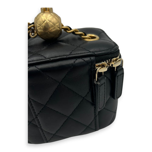 Vanity Crossbody Bag Black in Lambskin, Gold hardware