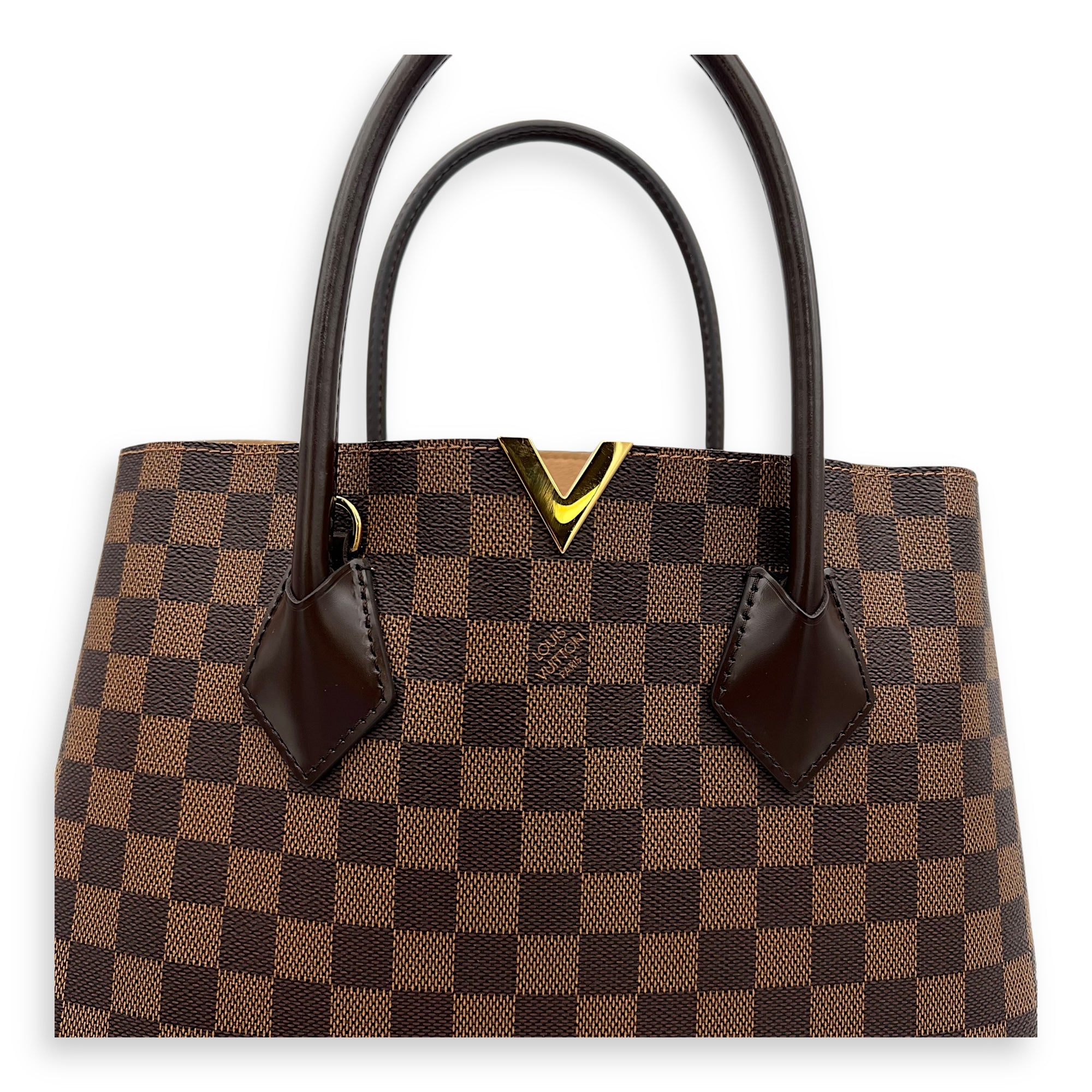 Louis Vuitton Kensington Tote Bag Brown in Coated Canvas, Gold hardware_9