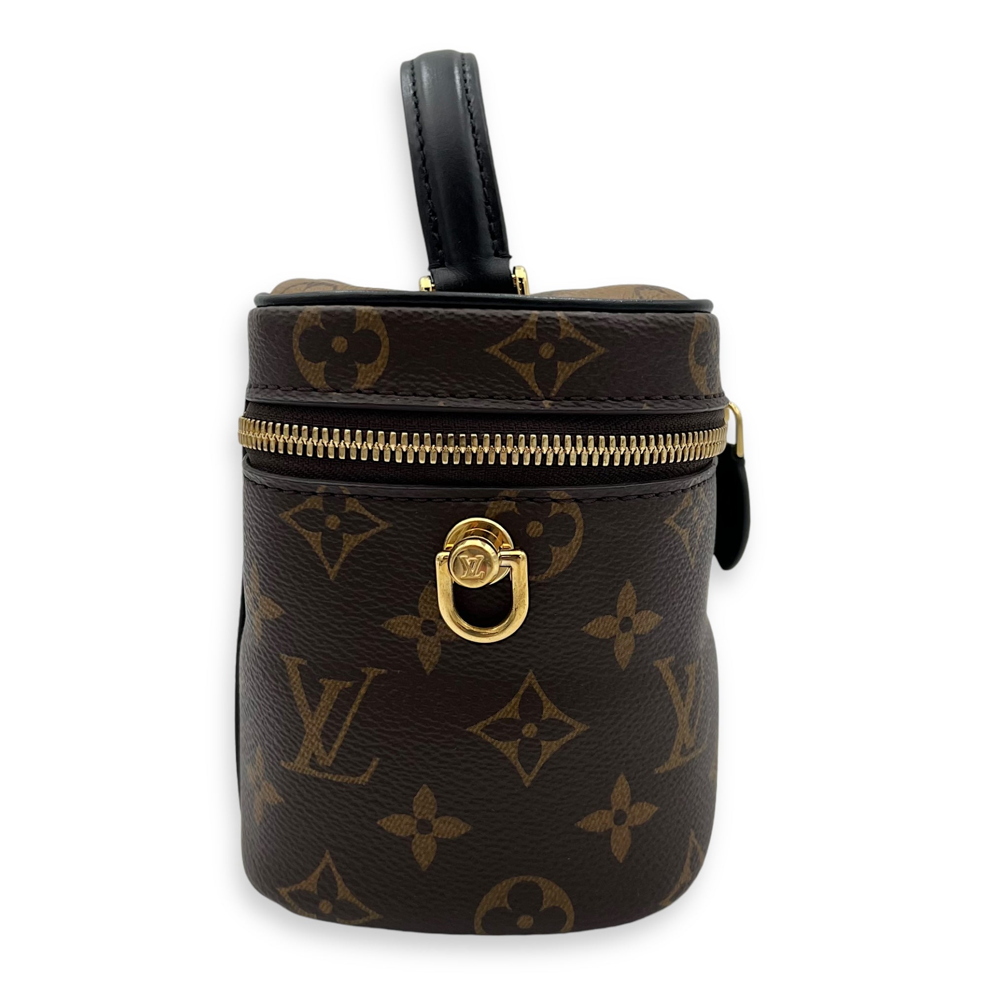 Louis Vuitton Vanity Vanity Bag Reverse in Monogram Coated Canvas, Gold hardware_3