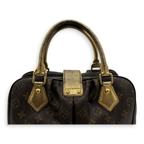 Louis Vuitton Leopard Top Handle Bag MM Gold in Canvas, Gold hardware_9