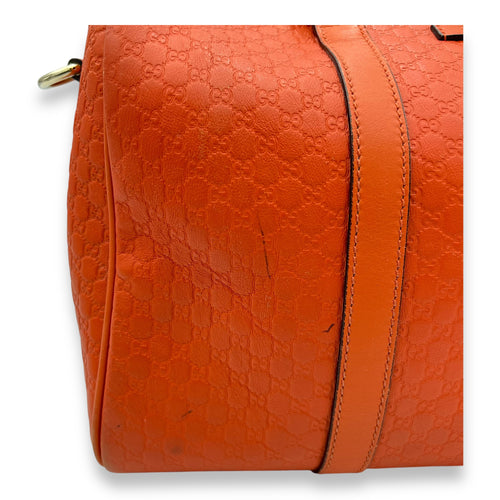 Gucci Boston Top Handle Bag Orange in Guccissima Leather, Gold hardware_10