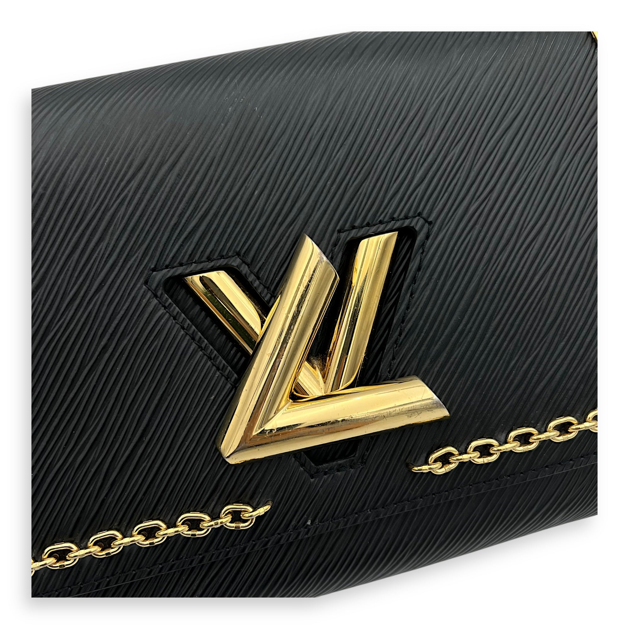 Louis Vuitton Twist Crossbody Bag MM Black in Epi Leather, Gold hardware_7