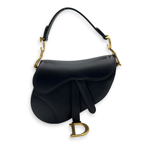 Christian Dior Saddle Mini Black Shoulder Bag in Calfskin, Gold hardware_1