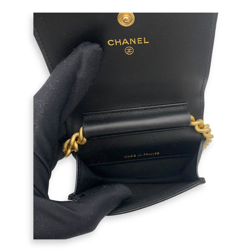 Chanel Boy Belt Bag Black in Caviar Leather, Gold hardware_6