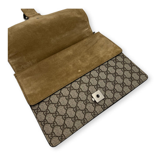 Gucci Dionysus Shoulder Bag Grey in Coated Canvas, Silver hardware_19