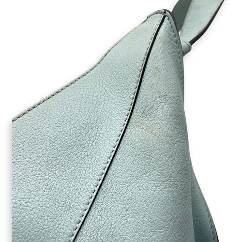 Loewe Hammock Medium Blue Top Handle Bag in Calfskin, Silver hardware_17