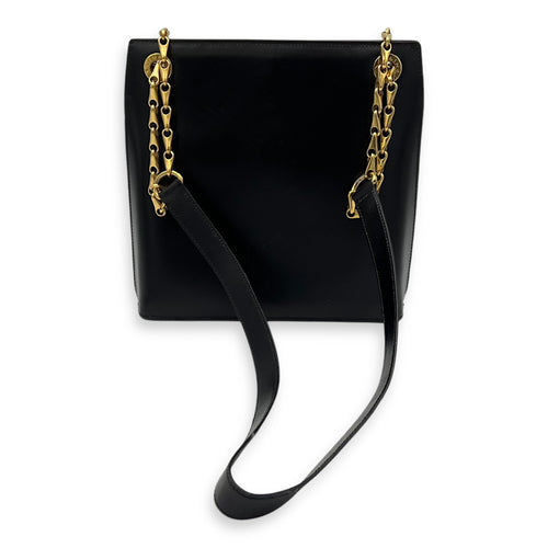 Celine Vintage Shoulder Bag Black in Calfskin, Gold hardware_15