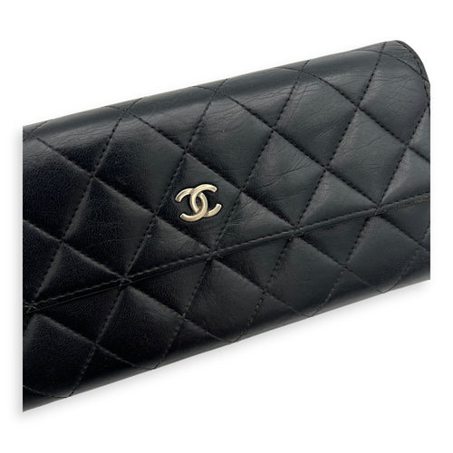 Chanel Classic Wallet Long Black in Lambskin, Silver hardware_9