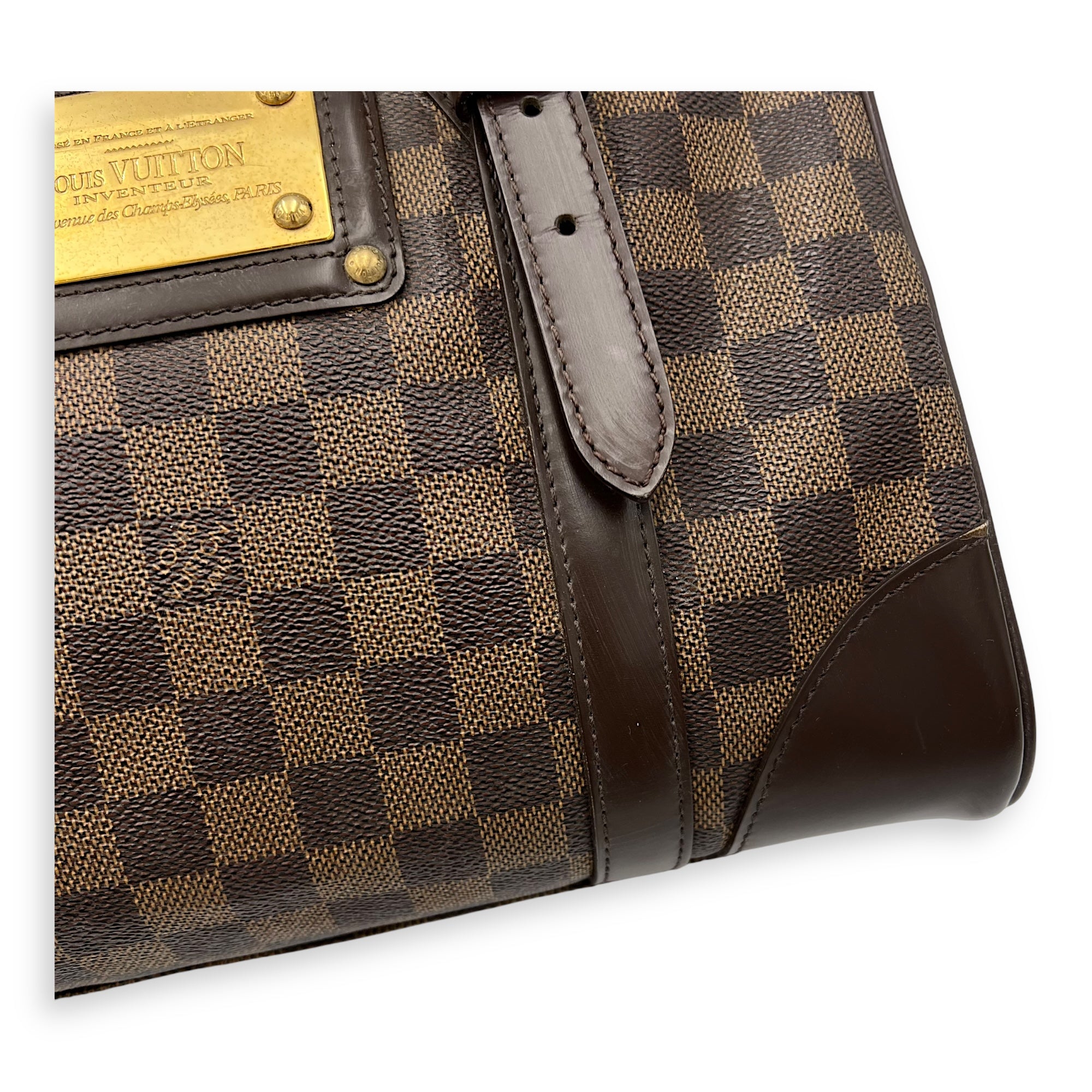 Louis Vuitton Berkeley Top Handle Bag Brown in Coated Canvas, Gold hardware_21